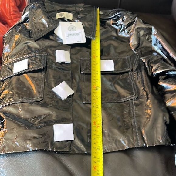 LITA by Ciara Black Patent Leather Crop Jacket xxsmall - Picture 12 of 13